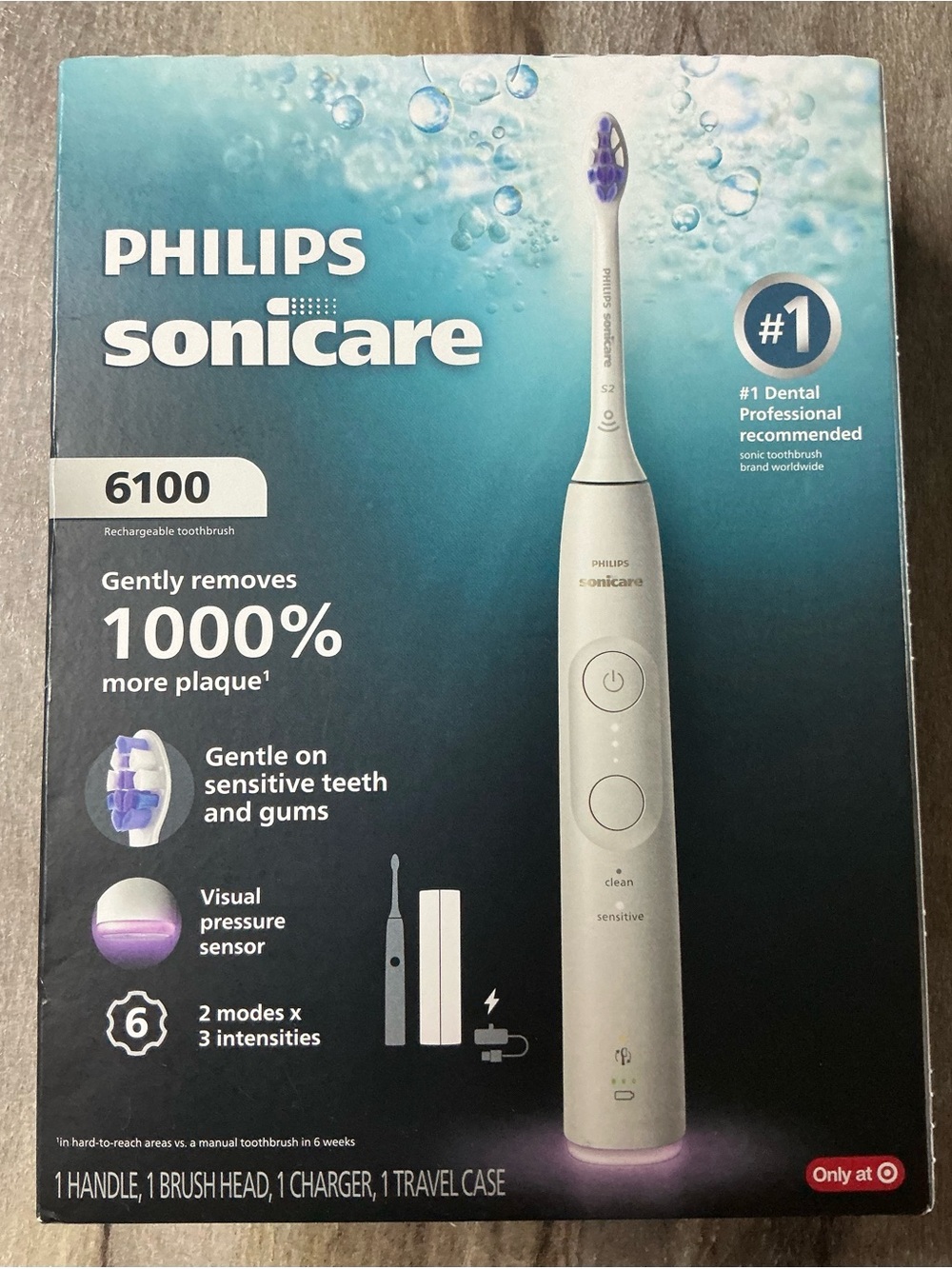Philips Sonicare 6100 Rechargeable Electric Toothbrush with Brush Head - White